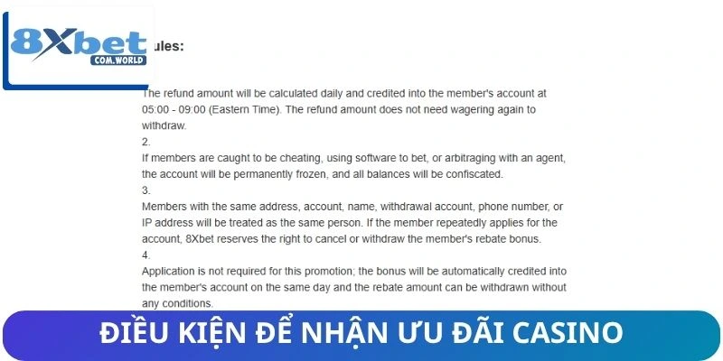 Tổng hợp những điều kiện để nhận ưu đãi Casino